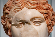 Study 1 of the color scheme of the so-called Treu Head, Vinzenz Brinkmann, Marble stucco on plaster cast after 3D scan, natural pigments in egg tempera